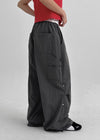 (UNISEX) Royal Nylon Rivet Carpenter Wide Two-way Pants