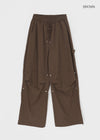 (UNISEX) Royal Nylon Rivet Carpenter Wide Two-way Pants