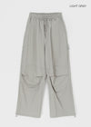 (UNISEX) Royal Nylon Rivet Carpenter Wide Two-way Pants
