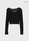 Hong Hong Button Lace Crop Cardigan