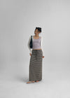 Camluth Stripe Banding Long Skirt
