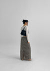 Camluth Stripe Banding Long Skirt