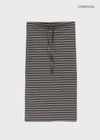Camluth Stripe Banding Long Skirt