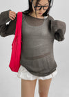 Showenti Boat Neck Net Knit