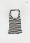 Toureng Stripe Halter Sleeveless (built-in Cap)