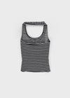 Toureng Stripe Halter Sleeveless (built-in Cap)
