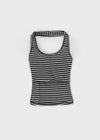 Toureng Stripe Halter Sleeveless (built-in Cap)