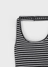 Toureng Stripe Halter Sleeveless (built-in Cap)