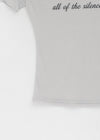 Romken See-through Off-shoulder Lettering Short-sleeve T-shirt