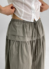 Parane Banding Pleated Midi Skirt