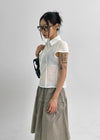 Parane Banding Pleated Midi Skirt