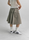 Parane Banding Pleated Midi Skirt