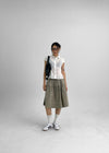 Parane Banding Pleated Midi Skirt