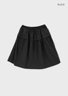Parane Banding Pleated Midi Skirt
