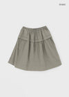 Parane Banding Pleated Midi Skirt