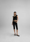 Pentat Cap Sleeve Layered Cardigan Short Sleeve T-shirt