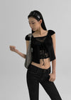 Pentat Cap Sleeve Layered Cardigan Short Sleeve T-shirt
