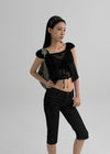 Pentat Cap Sleeve Layered Cardigan Short Sleeve T-shirt