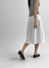 Quilled Eyelet Flare Midi Skirt