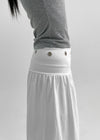 Quilled Eyelet Flare Midi Skirt