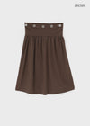 Quilled Eyelet Flare Midi Skirt