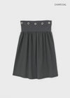 Quilled Eyelet Flare Midi Skirt