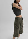 Kanlibel Boatneck Cap Sleeve Cropped Short Sleeve T-shirt