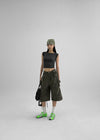 Kanlibel Boatneck Cap Sleeve Cropped Short Sleeve T-shirt