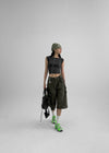 Kanlibel Boatneck Cap Sleeve Cropped Short Sleeve T-shirt