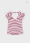 Clup Striped Backless Halter Hooded Sleeveless