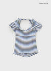 Clup Striped Backless Halter Hooded Sleeveless