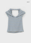 Clup Striped Backless Halter Hooded Sleeveless
