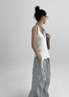 Totok Halter Layered Strap Long Sleeveless