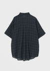 (UNISEX) Zenshell Roll-up Loose Fit Short Sleeve Check Shirt