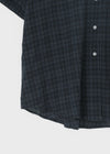 (UNISEX) Zenshell Roll-up Loose Fit Short Sleeve Check Shirt