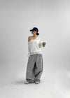 (UNISEX) Double-breasted Balloon Wide Two-way Banding Pants