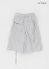 (UNISEX) Niton Eyelet Nylon Banding Bermuda Shorts