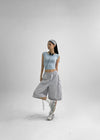 Kanlibel Boatneck Cap Sleeve Cropped Short Sleeve T-shirt