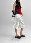 Crooked Two-way Back Banding Bermuda Cargo Pants