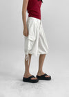 Crooked Two-way Back Banding Bermuda Cargo Pants