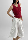 Crooked Two-way Back Banding Bermuda Cargo Pants