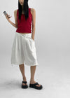Crooked Two-way Back Banding Bermuda Cargo Pants