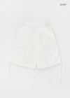Crooked Two-way Back Banding Bermuda Cargo Pants