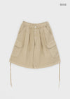 Crooked Two-way Back Banding Bermuda Cargo Pants