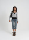 [B-BASIC] Tension Deep V-neck Wrap Long Sleeve T-shirt
