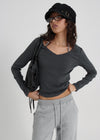 [B-BASIC] Soft Cotton V-Neck Long Sleeve T-Shirt (2SIZE)