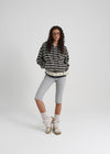 [B-BASIC] Bold Stripe Hooded Zip-up