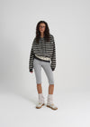 [B-BASIC] Bold Stripe Hooded Zip-up