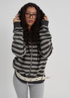[B-BASIC] Bold Stripe Hooded Zip-up