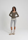 [B-BASIC] Soft Cotton V-Neck Long Sleeve T-Shirt (2SIZE)